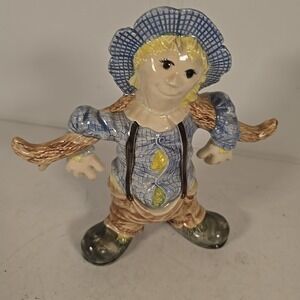 Halloween Ceramic Scarecrow Farmer Boy Figure
